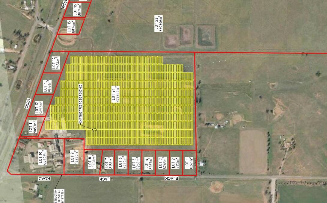 BRIGHT IDEA: A site plan for Gunnedah's new $20 million solar development to be located at the former abattoir site.