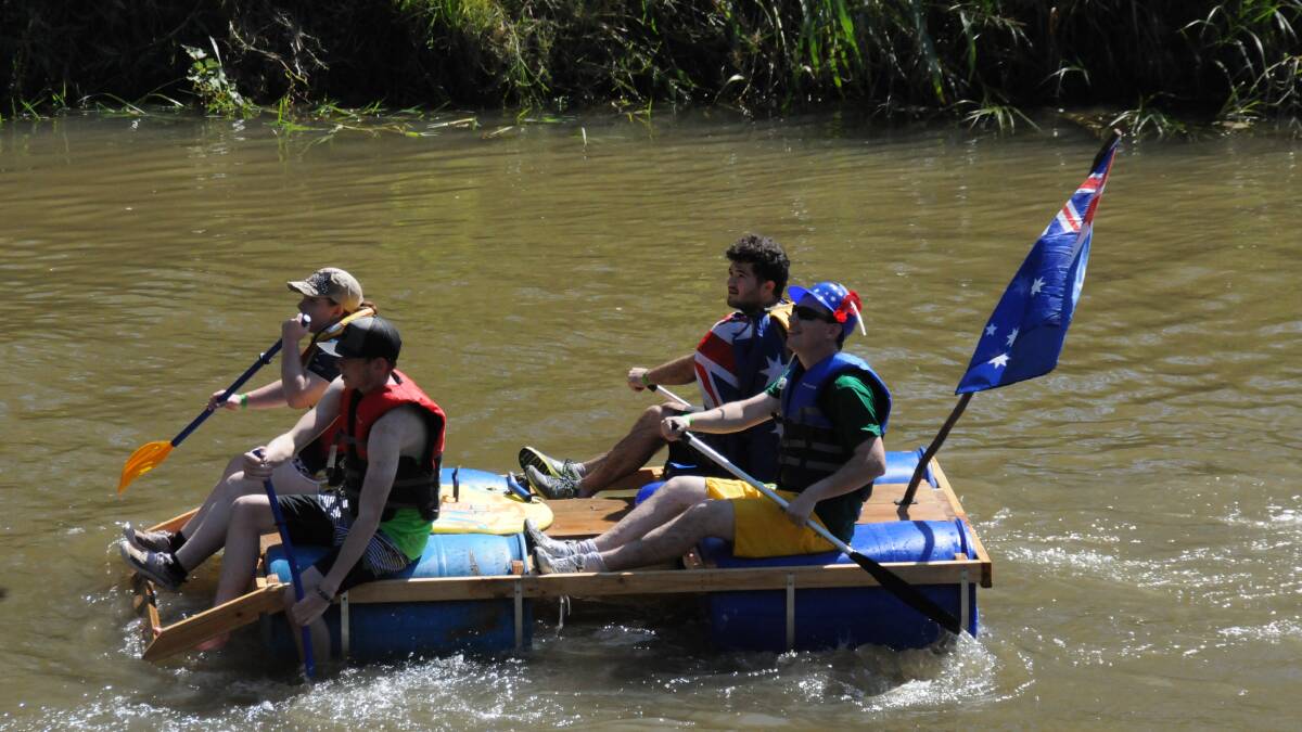RAFT RACE: One of the creative rafts entered in last year's raft and craft race on Australia Day.