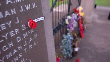 Wreaths laid at ANZAC Park during the Dawn Service in Tamworth on April 25, 2023. Picture by Peter Hardin 