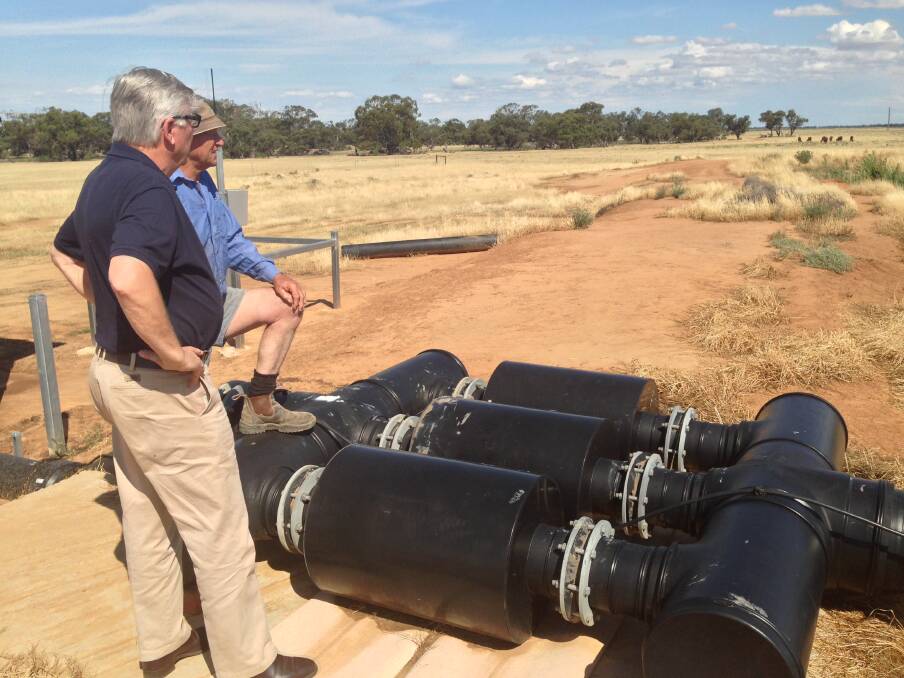 
Company director Alex Panov with Deniliquin grower Stephen Way, who installed his first DELTA in 2008.