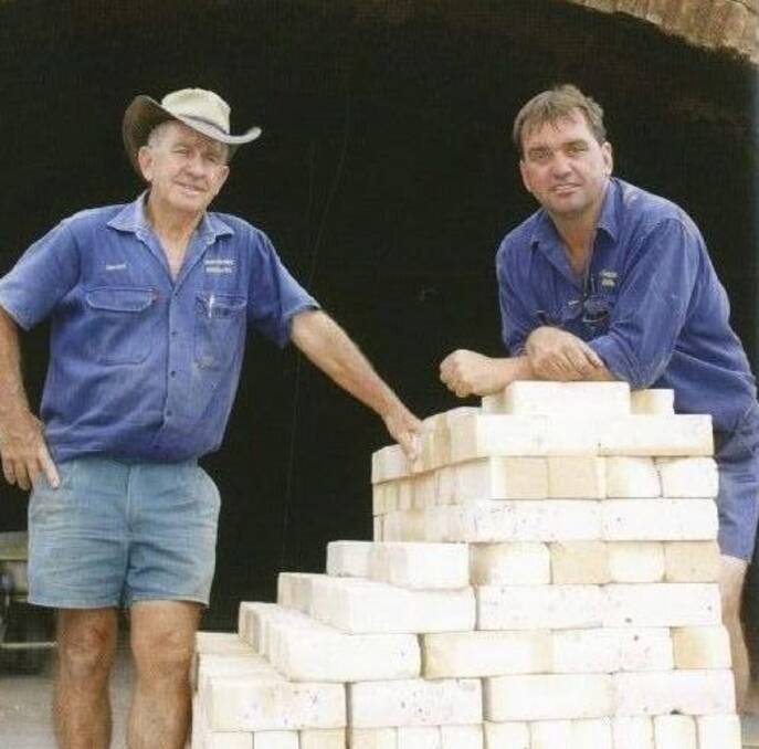 Bricks for all buildings: Namoi Valley Bricks managing director Michael Broekman (right) with his father Gerry Broekman, who started there in 1959.