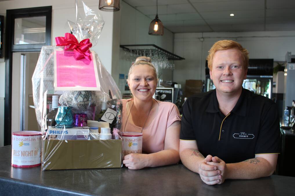 THINK PINK: Prue Jeffrey and Courthouse Hotel manager, Zac Wheatland are hoping to draw support for the Cancer Council's Girls Night In.