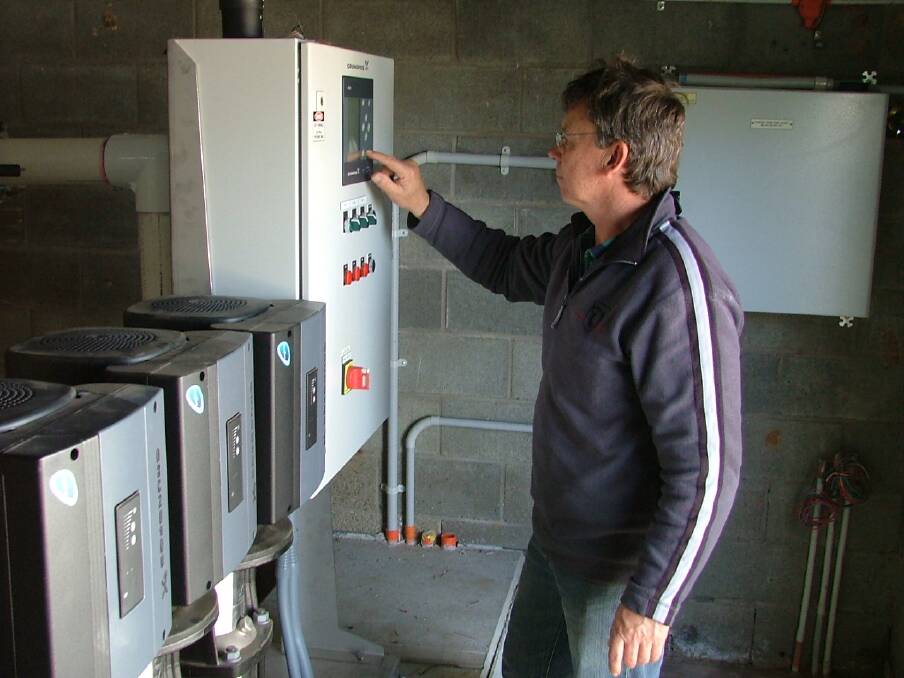 WORK IN PROGRESS: An electrical contractor for Liverpool Plains Shire Council tests a pressure unit that will be installed with the upgraded system at Spring Ridge. Photo: Supplied