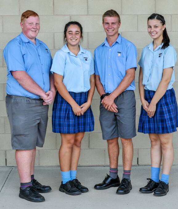 St Mary's school leaders: James Paull (vice captain), Maria Ortiz (captain), Ben Maher (captain) and Annerley Fitzsimmons (vice captain).