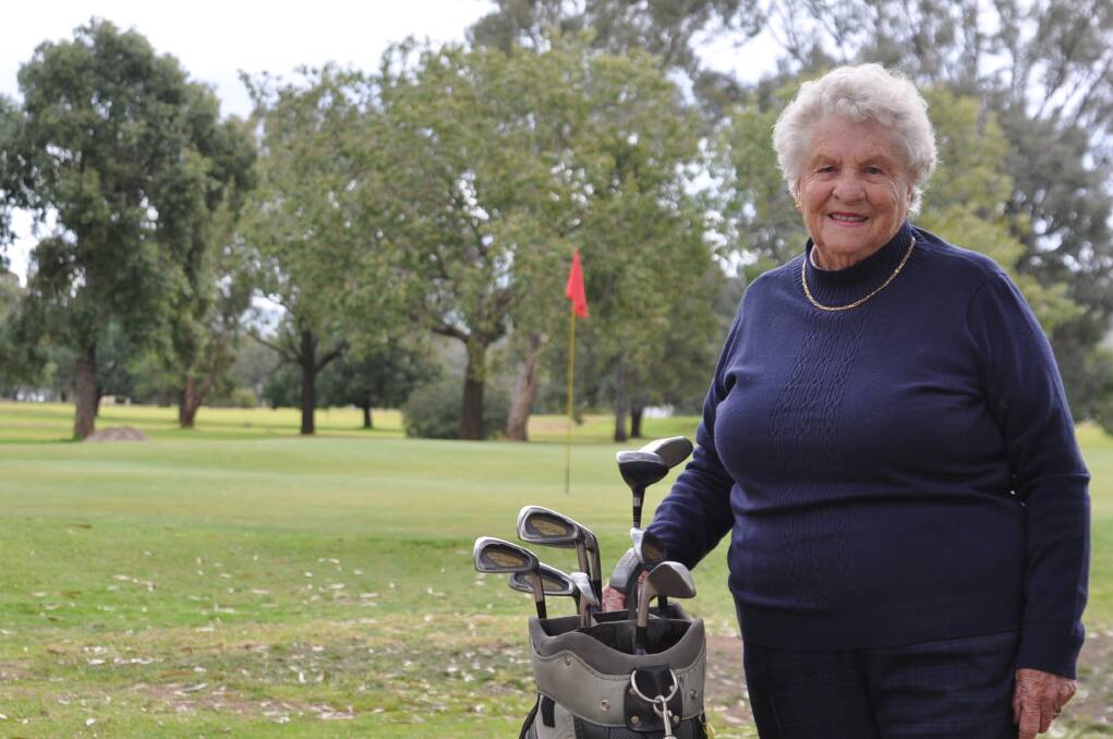 UNSTOPPABLE: Gunnedah's Joyce McAndrew is still putting at 90 years old.