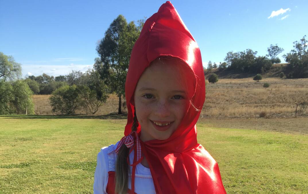 FAIRYTALE ENDING: Ella Riley is Little Red Riding Hood from the European fairytale. In the story the character escapes the clutches of a wolf.