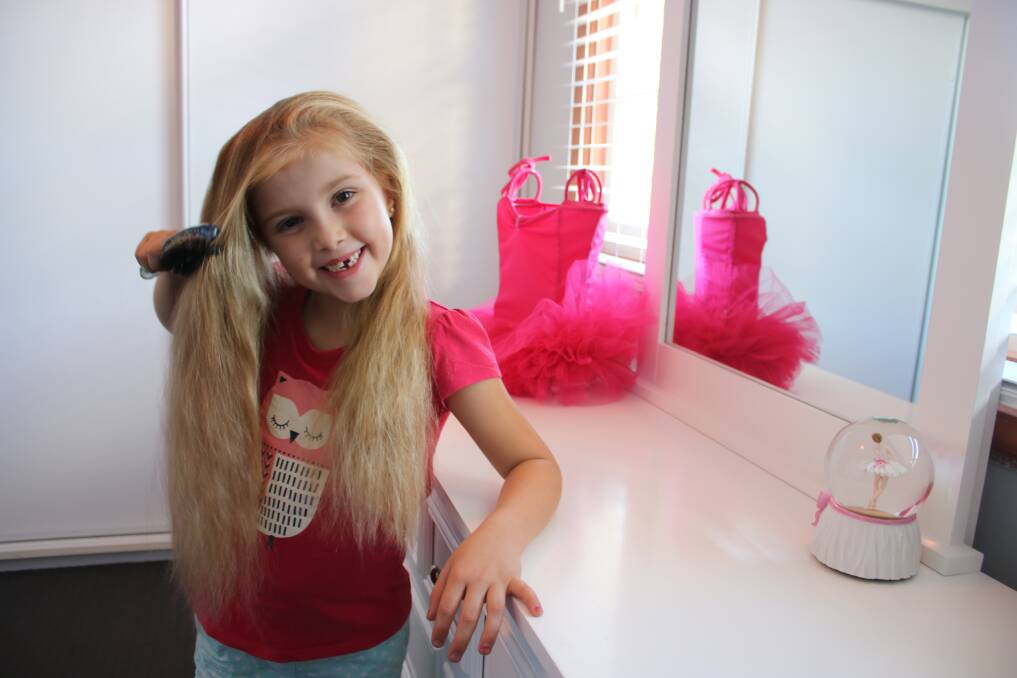 CUT FOR KIDS: Six-year-old Marnee Walters will give up her long hair on Saturday so it can be made into wigs for children with cancer.