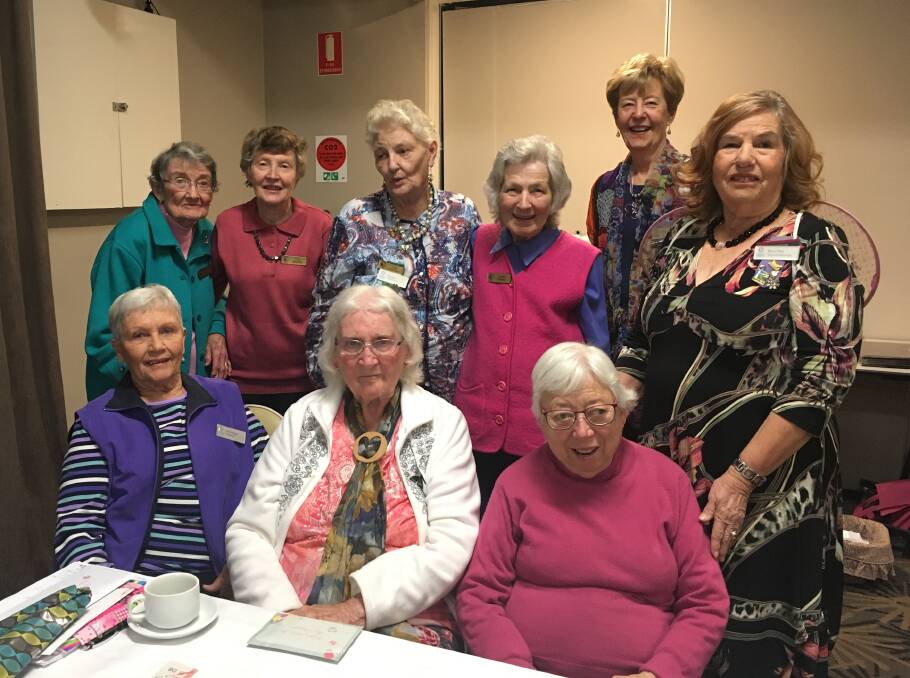 Gunnedah Day VIEW Club members receive pins for long-term membership. They are pictured with zone councillor Barbara Hyslop and national councillor Beryl Pike (back right).