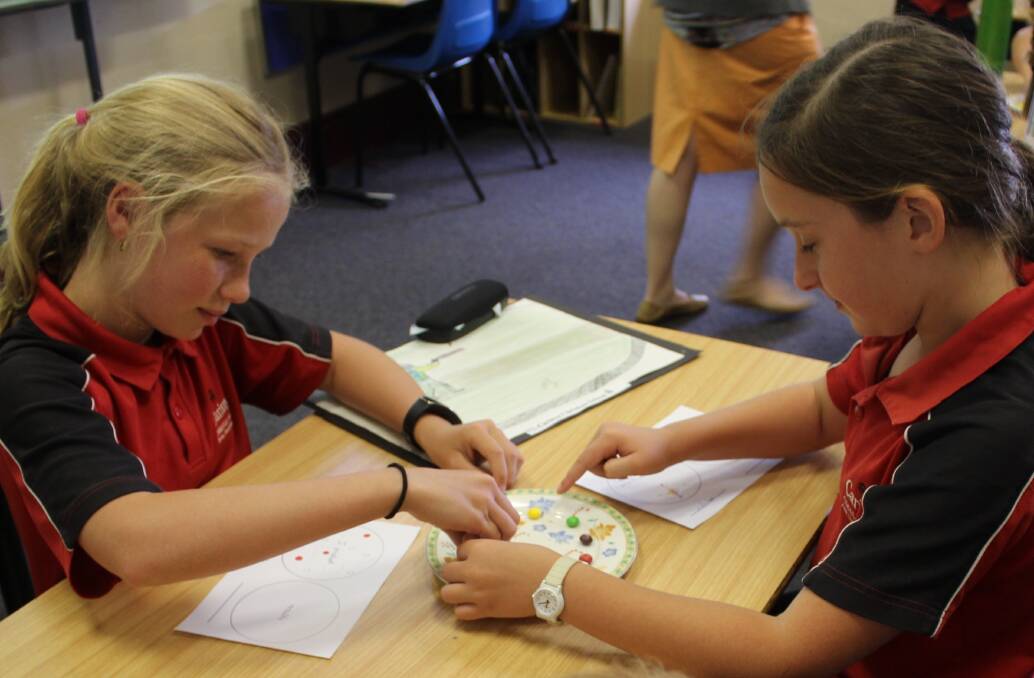  Sharlie Brown and Alice Roach conducted an experiment using Skittles at Carinya Christian School.