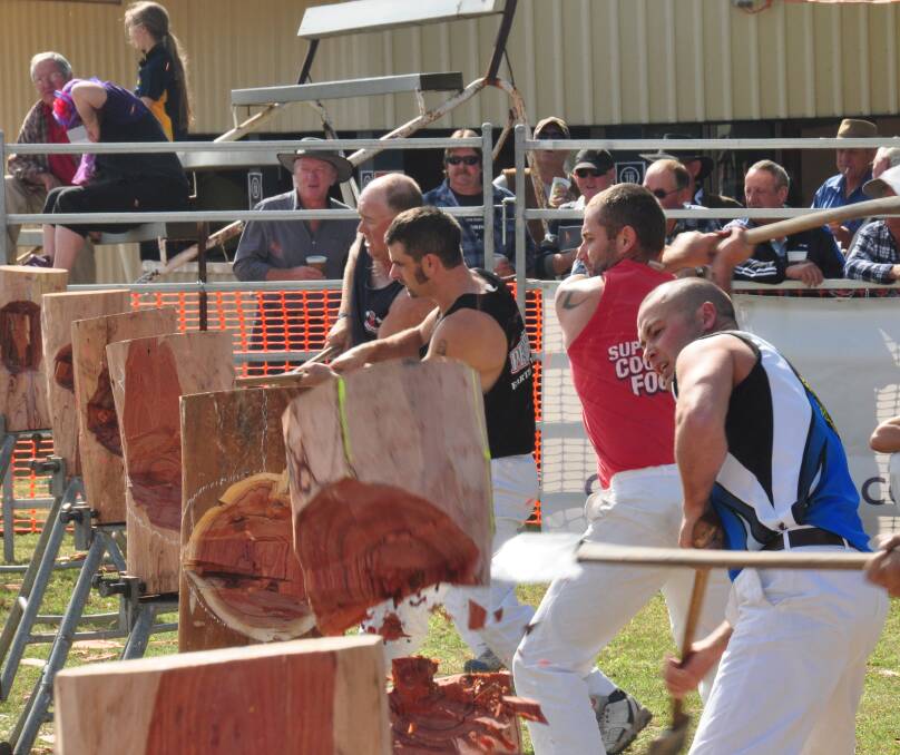 Watch strength and skill put into action in the woodchop competition.