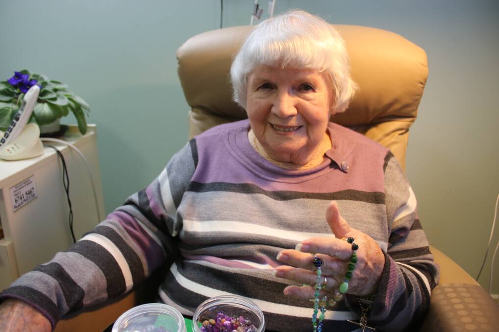 Resident Joyce Brooks' love of making jewellery has assisted Mackellar Care Services in purchasing two buses.