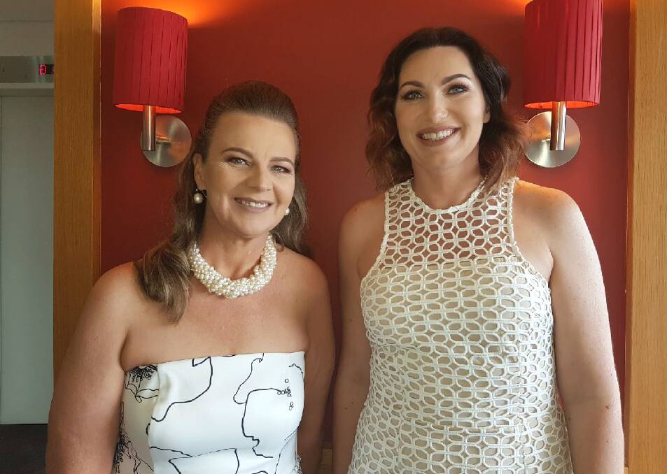 Gunnedah's Jodi Dolbel and Stacey Cooke are primped and prepped for the 2017 NSW Business Chamber State Business Awards in Sydney.