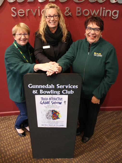 AT THE READY: Gunnedah Can Assist's Linda Lee (left) and Kate Knight (right) with Gunnedah Services and Bowling Club's Wendy Mortimer.