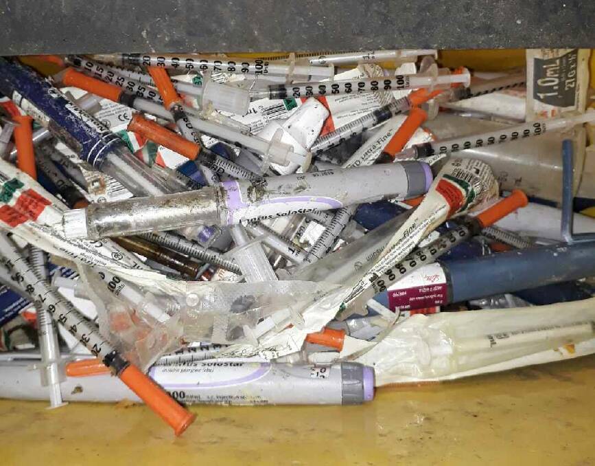 SPIKE: Gunnedah Recyclit employees have found numerous needles in the loads from Gunnedah's recycling bins. Photo: Gunnedah Recyclit 
