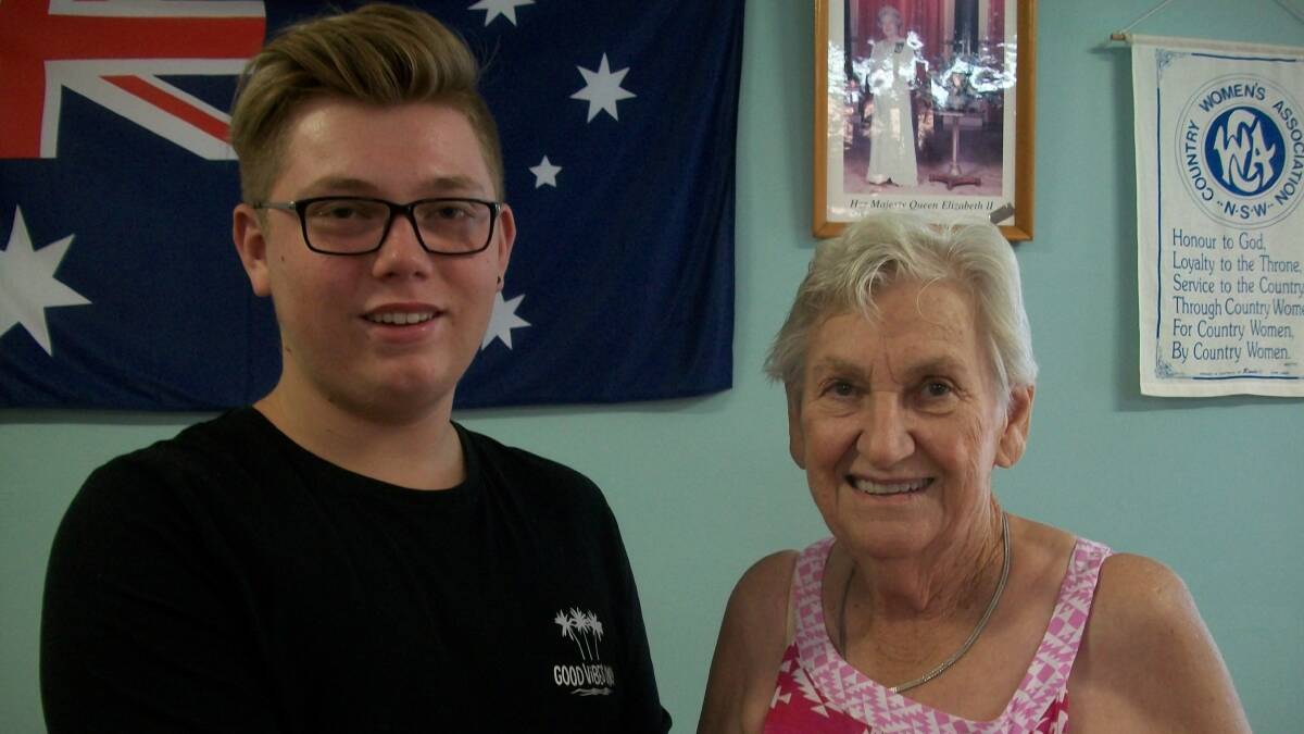 SUPPORTING EDUCATION: Gunnedah teenager Tyson Hubbard has received assistance from Gunnedah CWA. He is pictured with branch president Coralie Howe. 