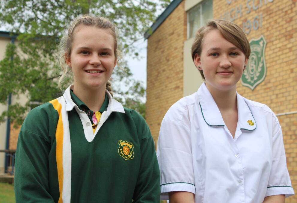 LEADING THE WAY: Zoe Fleming and Lucy Lincoln are among the first group of Indigenous female students to sign-up to the Girls Academy which was launched at Gunnedah High School on Monday.