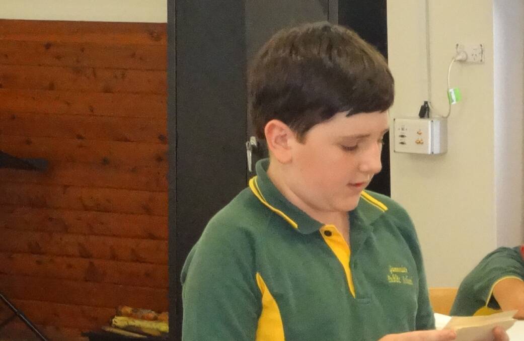 Cody MacAulay is one of four debaters trying to win their case at Gunnedah Public School.