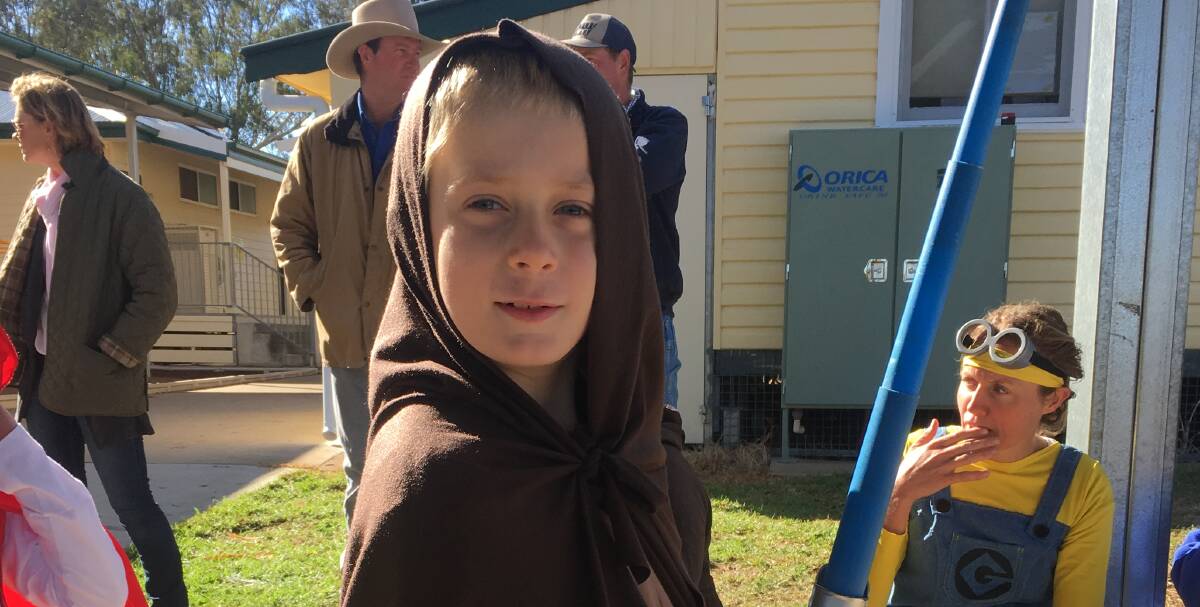 THE FORCE: Archie Martin dresses as the famous character Luke Skywalker from Star Wars, complete with a cloak and pretend lightsaber.