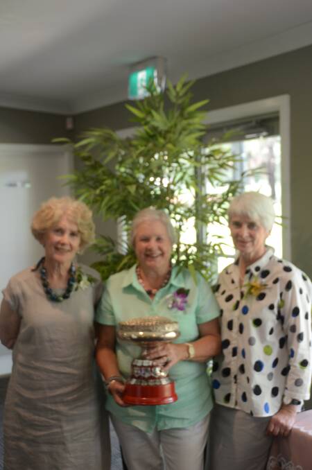 CHAMPIONS: Gunnedah lady golfers Jane Bray, Sally Toppin and Judy Lee claimed top honours at the Gunnedah Golf Club's presentation day. 