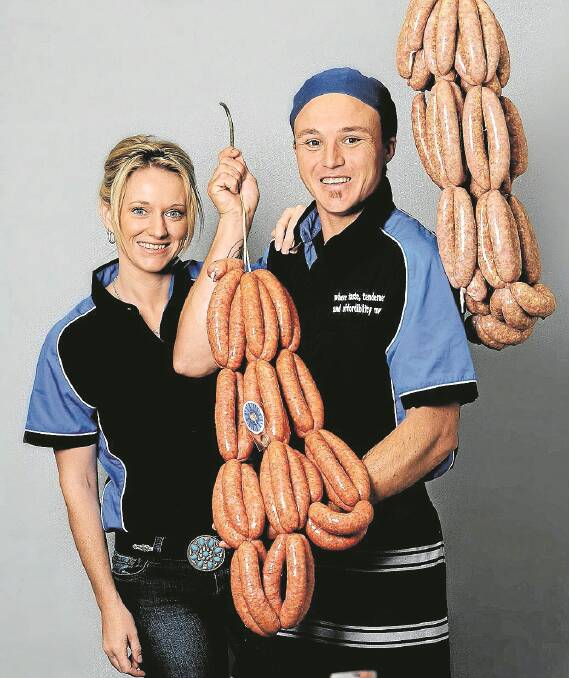 SIZZLING SUCCESS: Luke Orchard and Eliesha Walker hope for a good showing at this years sausage king competition.  