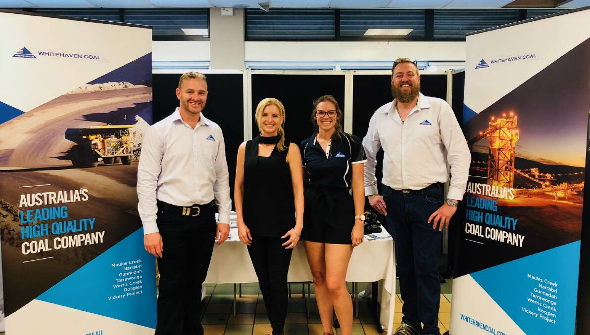 OPPORTUNITY: Whitehaven Coal's Jeremy Taylor, Selina Moulton, Gabby White and Aron Cane promoting the graduate program. Photo: Supplied