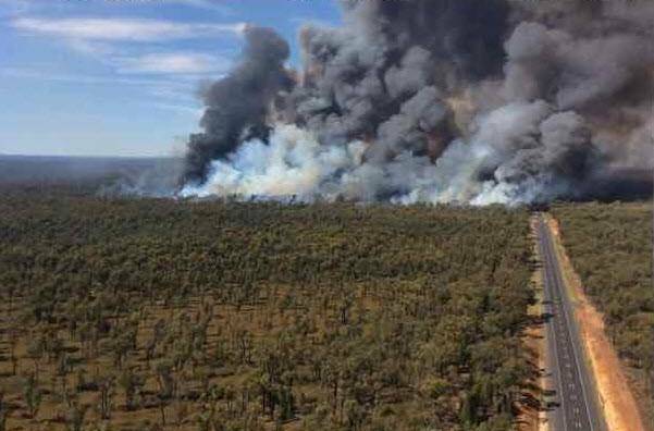 BURNING ON: A bushfire in the Pilliga National Park has now burnt 54577 hectares of bush land. Photo: NSW Rural Fire Service