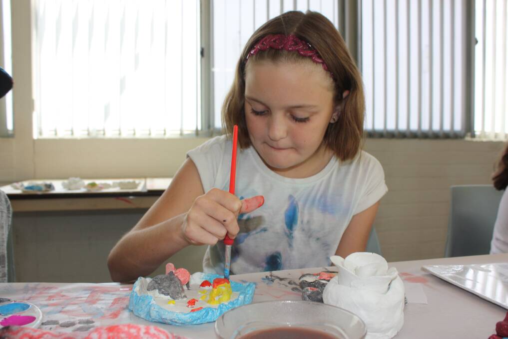 SCHOOL HOLIDAY FUN: Ellyn Blinman at one of Gunnedah Shire Councils school holiday workshops. 