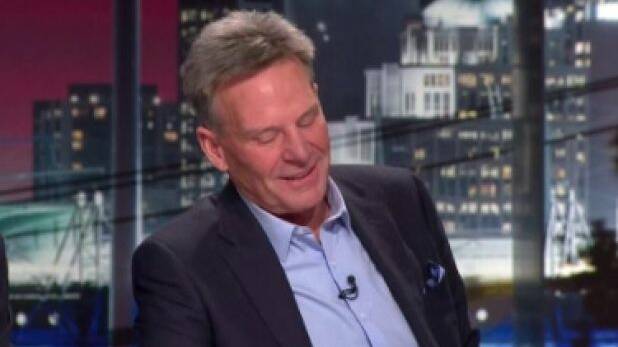 Sam Newman was clearly in good-behaviour mode on the refreshed Footy Show. Photo: Twitter: @AFLFootyShow
