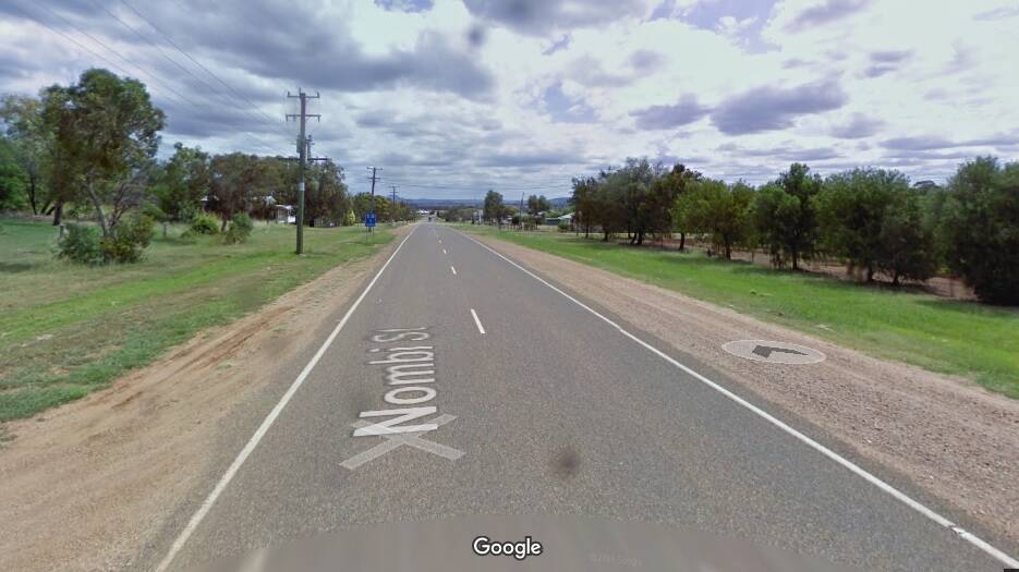 The main street of Mulllaley, which is also the Oxley Highway.