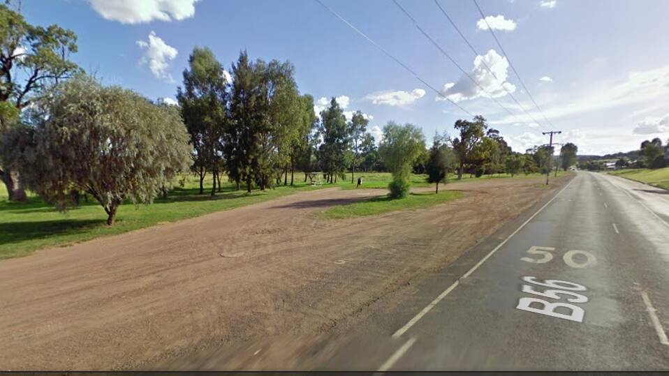 A Google maps screenshot near where the new Lions Club rest stop is located and also the proposed site for a new war memorial in Gunnedah.