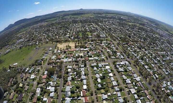 Gunnedah from the air: Gunnedah busineses are set to benefit from the Future Towns funding this year but not everyone is convinced. Photo: Phil Thomas