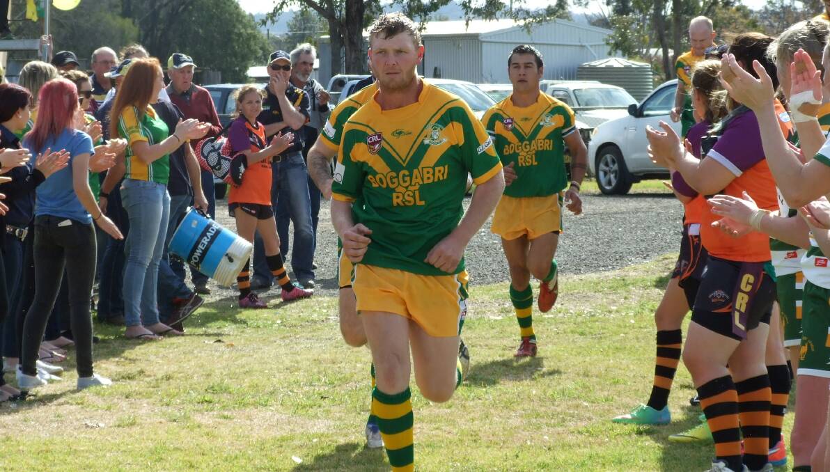 Rugby league: Boggabri's Mitch Campbell runs out for the Roos during a previous season. This week they face Dungowan in round one of the 2017 competition.
