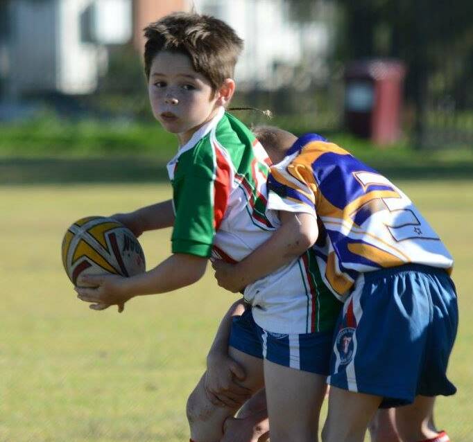 Cup ready: Gunnedah rugby league juniors, pictured here in a match earlier this season, will vie for the 2016 Smart Kenny Cup against Narrabri on Sunday. 