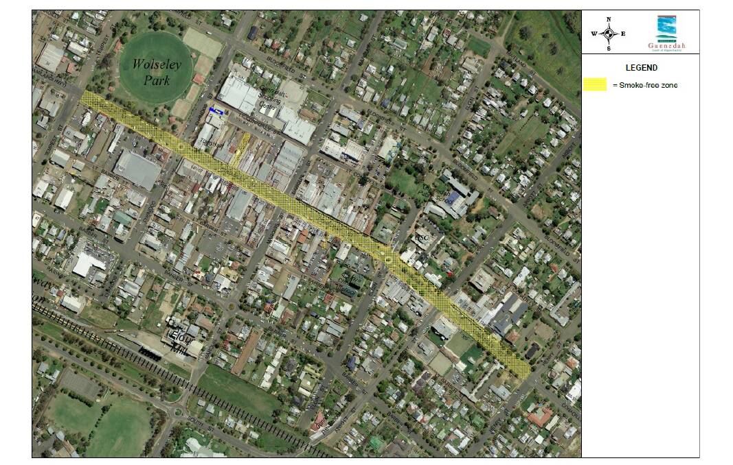 The proposed smoke-free zone on Condailly St, Gunnedah.