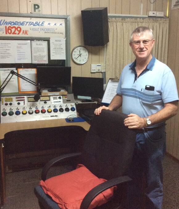 Classic tunes: Radio1629am station owner Barry Parsons at their studio based in the Hunter region. The community-run station specialise in swing, big band and-old time dancing music and is seeking out a caller from Gunnedah.