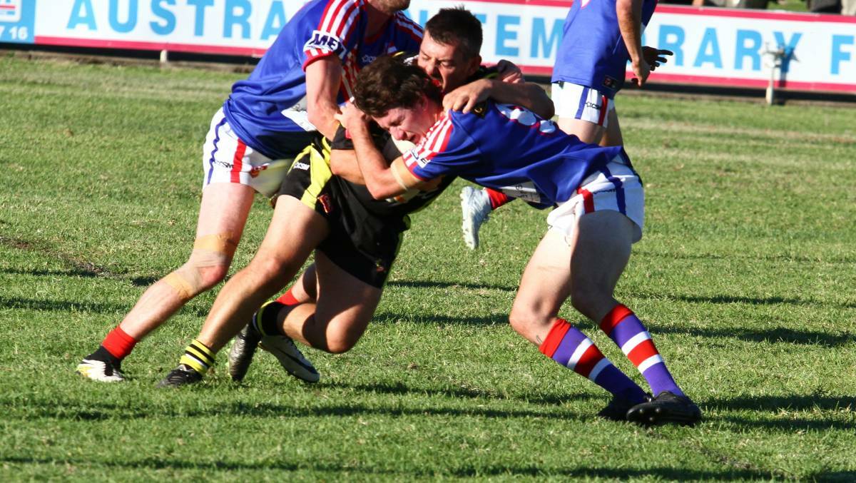 RUGGED: Bulldogs captain Callum Hayne punches well above his weight on a footy field and will need to do so again against Norths in Gunnedah on Saturday.