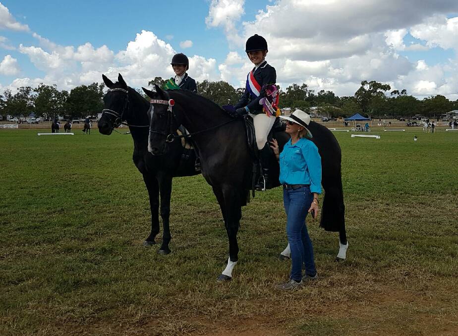 Top riders: Sophie Clift, champion lady rider and Danielle Boland, reserve champion with Judee Valks.