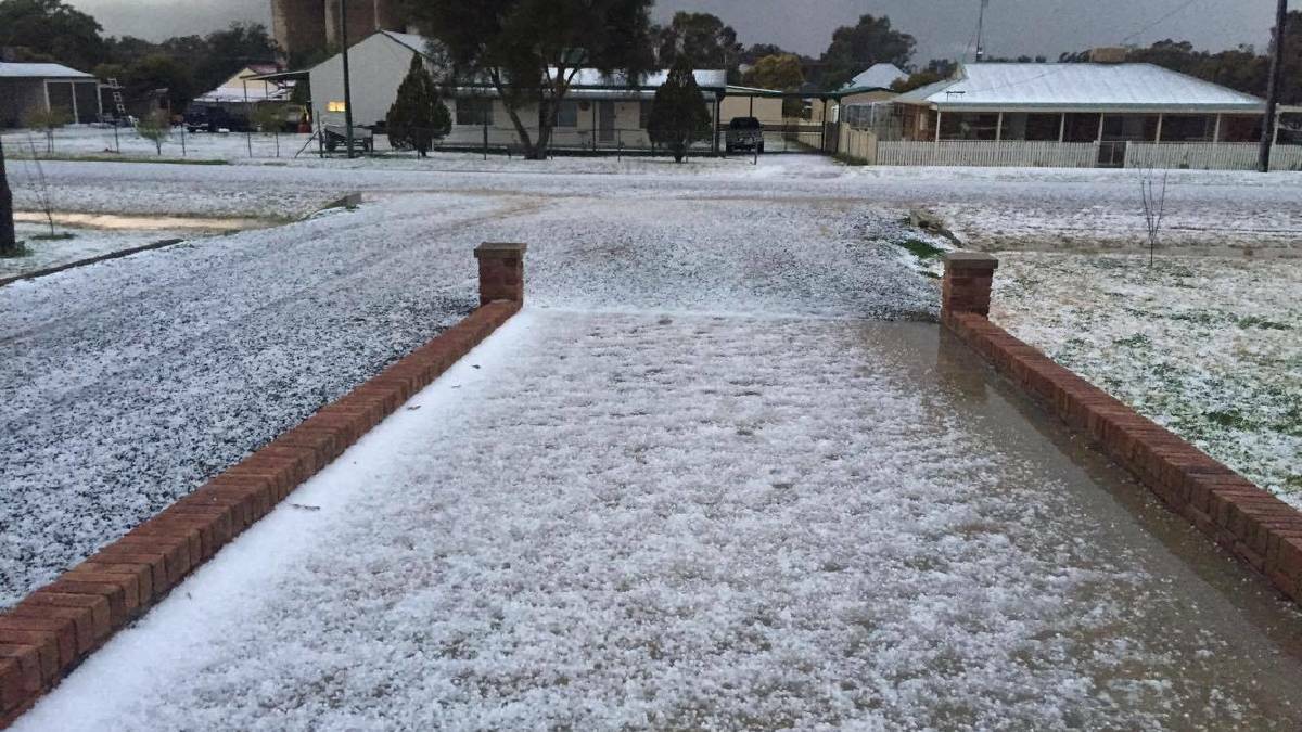 COVERED: Residents south of Tamworth, including Duri, were the hardest hit by the hail on Tuesday. It comes as a cold front moves across the state. Photo: Supplied