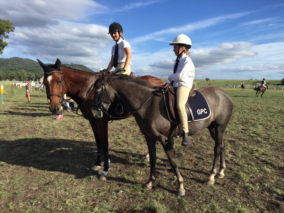 Top effort: Gunnedah Pony Club members Gailina Stone and Sahara Peters impressed during the Quirindi event earlier this month.