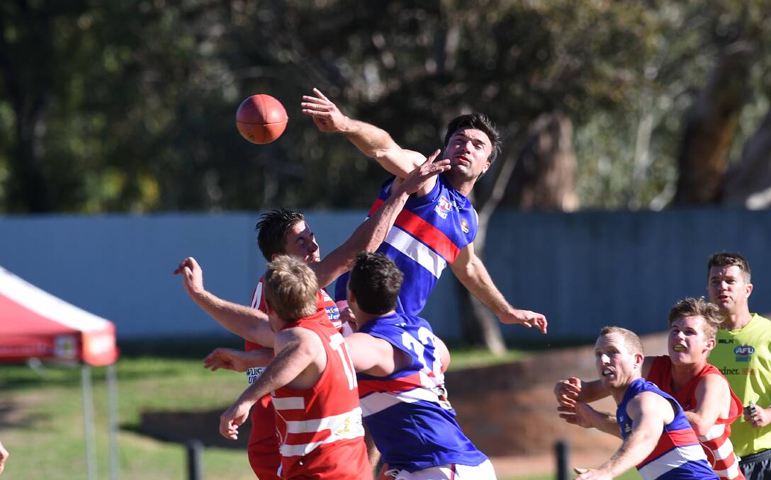 On song: Spring-heeled Gunnedah Bulldogs ruckman Al Hillard has started the new AFL North West NSW season in ripping form.