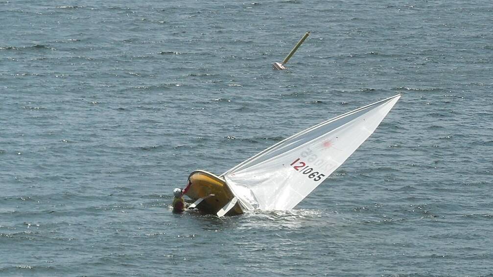 John Sumner capsized just metres from the finishing line.