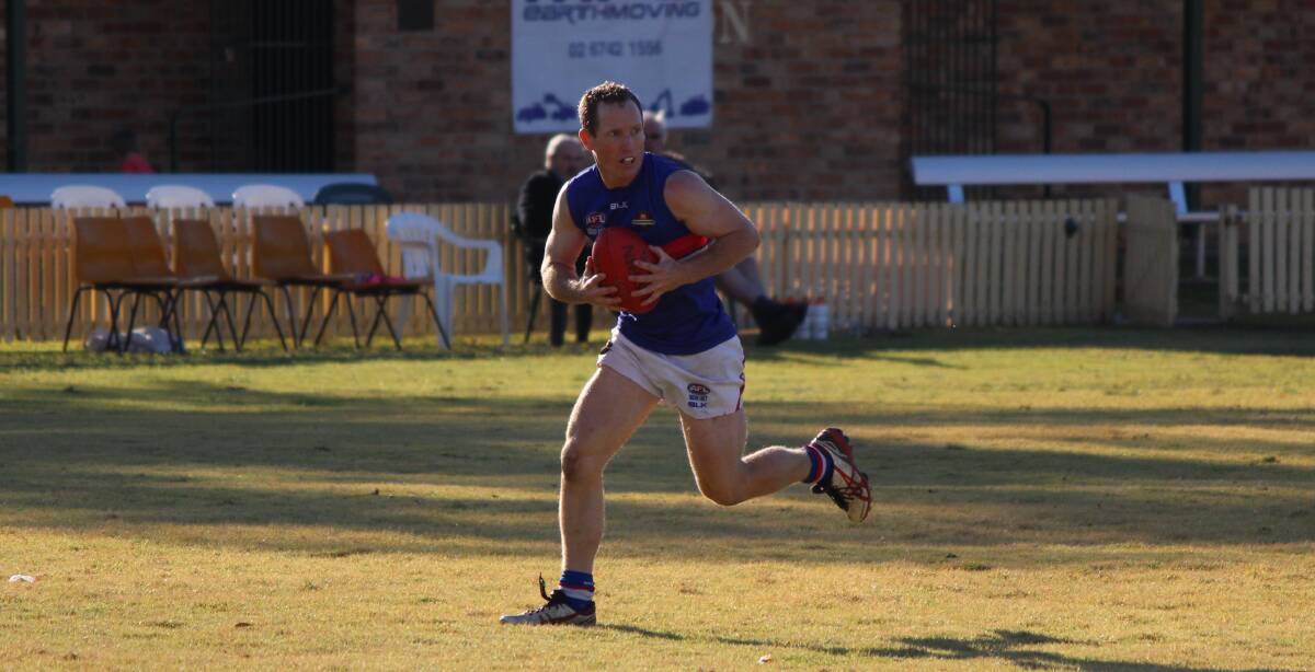 Top performance: Andrew George was one of Gunnedah's best, playing on the half back line, in their win over Inverell on Saturday.