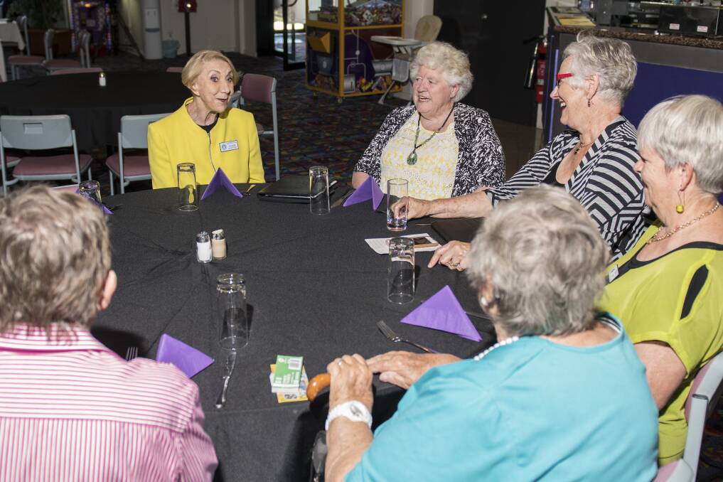  TOWN TALK: Palliative care advocate Yvonne McMaster talks with CWA members in Quirindi earlier this week. Photo: Peter Hardin 171017PHC025