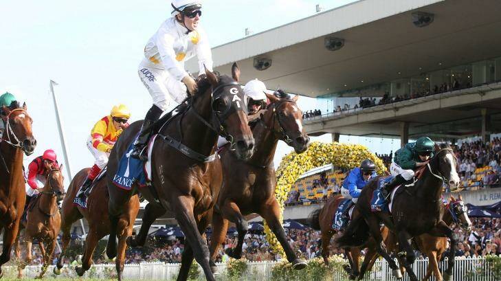 Momentous: Tommy Berry guides Vancouver home in the Golden Slipper. Photo: Anthony Johnson