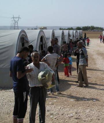 One of the small refugee camps near the Turkish border town of Suruc, now full to capacity. Photo: Ruth Pollard