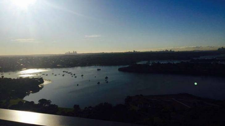 Christine Lee's boyfriend, Vincent King, posted a photo in August showing the view across to Sydney Harbour from their Rhodes unit. Photo: Facebook