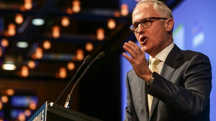 Ridiculed: Malcolm Turnbull addresses the NSW Liberal Party State Council in Sydney. Photo: Dallas Kilponen