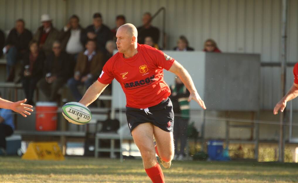 A MORE mobile Pete Henderson on the fly for Gunnedah during last weekend’s Central North Rugby Union clash against Narrabri. Henderson only recently returned to the playing field after being sidelined for weeks with injury.
