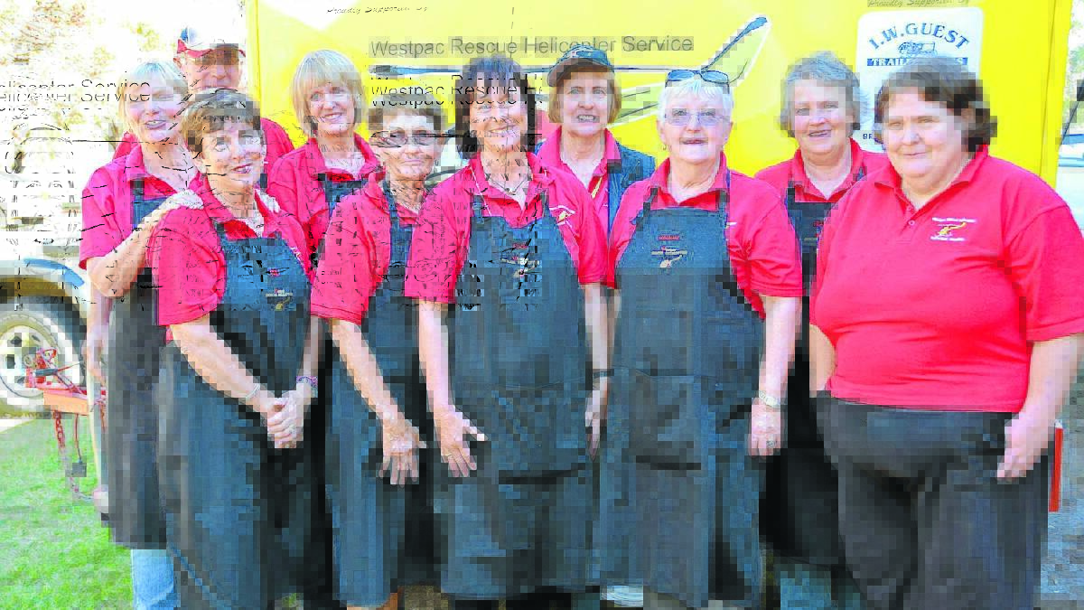 The local Westpac Rescue Helicopter Support Group, back from left, Chris Carter, David Torrens, Heather Welch, Gwenda Edmonds and Heather Stephens. Front, Pam Shaw, Lyn Boal, Roz Torrens, Rosemary Constable and Kathryne Timmins. Absent from photo: Pam Bradford, John Stephens, John Welch and Robert Carter.

