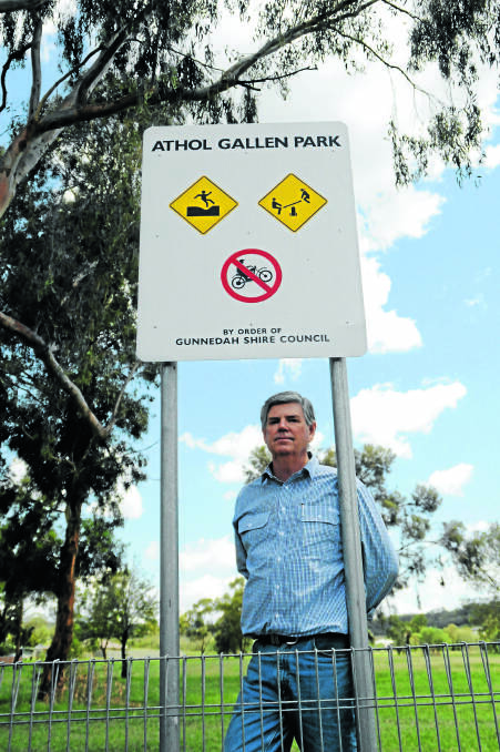 Guy Gallen is unhappy part of Athol Gallen Park will be used for a road extension.